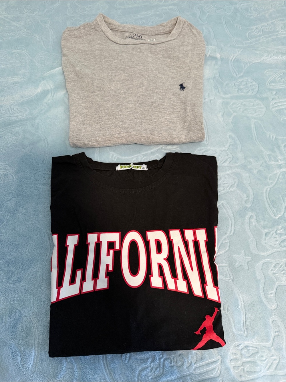 Boys Black 'California' Graphic Tee & Gray Polo Set